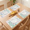 REGALWOVEN Farmhouse Placemats Set of 6 Linen Placemats for Dining Table Decor Indoor Outdoor Washable Floral Kitchen Table Mat - 3 of 4