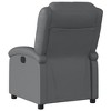 vidaXL Gray Faux Leather Manual Recliner Chair - Wingback Reclining Armchair for Elderly with Side Pocket and Padded Support - 3 of 4