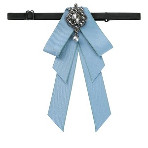 INSPIRE CHIC Women's Ribbon Brooch Rhinestone Bow Ties - 1 of 4