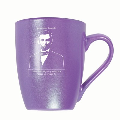 Elanze Designs The Best Way To Predict The Future Is Create It 10 ounce New Bone China Coffee Tea Cup Mug, Passion Purple