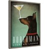 Amanti Art Doberman Martini by Ryan Fowler Canvas Wall Art Print Framed 18-in. x 24-in. - 2 of 4