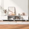 Modern TV Stand for TVs Up to 80 Inches, Glass Door, 2 Drawers and Cabinets, Solid Wood Legs, Metal Handles TV Storage Cabinet for Living Room - 2 of 4
