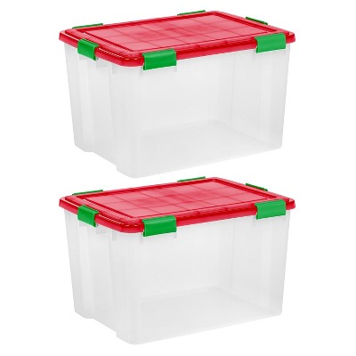 IRIS 2pk 74qt Weatherpro Holiday Storage Totes