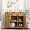 BEAFUP Storage Cabinets,Wooden Floor Cabinet,with Drawers and Shelves Storage Cabinets,Accent Cabinet for Living Room,Bedroom,Bathroom - 2 of 4