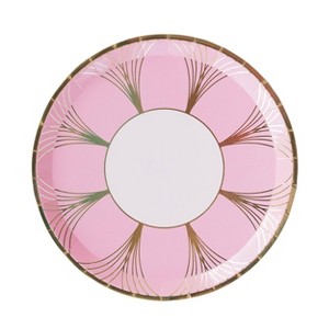 Jollity & Co. - The Gatz Pink Dinner Plates - Pack of 8 Paper Plates - 1 of 2