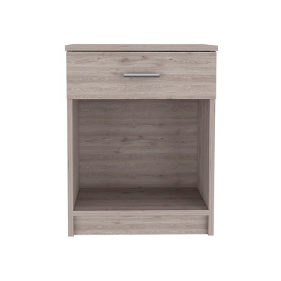 GlasFlength Nightstands Modern Nightstand Bedroom Nightstand Elegant Bedside Table with Drawer for Living Room, Gray, 18.58"*16.69"*21.73"