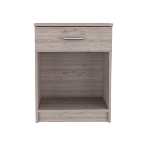 GlasFlength Nightstands Modern Nightstand Bedroom Nightstand Elegant Bedside Table with Drawer for Living Room, Gray, 18.58"*16.69"*21.73" - 1 of 4