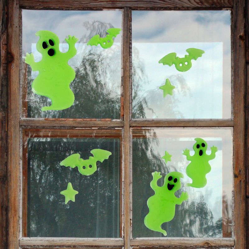 Northlight 9-Piece Glow In The Dark Ghost Halloween Gel Window Clings, 2 of 3