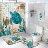LunaLulinlk Blue Sea Turtle Shower Curtain Sets with Rugs - 4 of 4