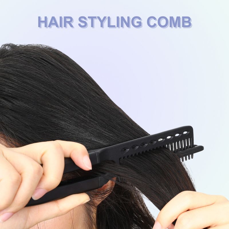 Unique Bargains ABS Hair Straightening Comb Home Heat Resistance Home Straightener Hair Styling Comb, 3 of 7
