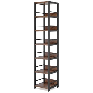 NicBex 6-Tier Corner Bookshelf with Display Shelves & Metal Frame Bookcases for Living Room Home Office, Brown - 1 of 4
