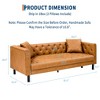 81" Chesterfield Sofa, Modern Leather Couch, Handmade Button Tufted 3 Seater Sofa, Deep Seats and 2 Pillows, for Apartment, Office - 2 of 4