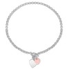 EVERLY JEWELRY | Two-Tone Silver Oval Link Necklace with Double Heart Charm, 18 inc - 4 of 4