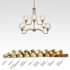 LNC Oudspeaker 8-Light 37.4" Candle Tiered Galm Oversized Chandelier, Polished Gold with Crackle Globe Glass - 3 of 4