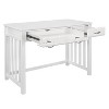 Vynxaria White Finish Wooden Desk with Keyboard Drawer 2 Storage Drawers Modern Traditional Style for Home Office - 3 of 4