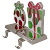 Northlight Set of 2 Green, Red, and Silver Gift Box Christmas Stocking Holder - 3 of 4