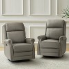 Irene 30.5" Wide Genuine Leather Manual Recliner with Rolled Arms Set of 2| ARTFUL LIVING DESIGN - 2 of 4