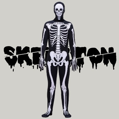 Joyfy Skeleton Halloween Costume for Men' Adults Skeleton Bodysuit for Halloween Costume dress up