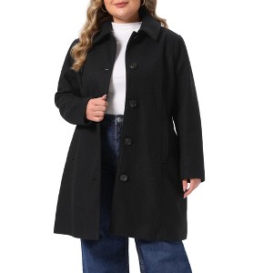 ジャケット・アウター eaphi big collar middle coat Women's Plus Size Lapel Collar Single Breasted Long Sleeve Winter