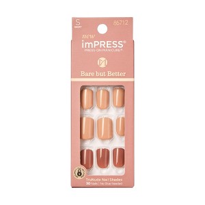 KISS imPRESS Bare But Better Press-On Fake Nails - Sweet Earth - 30ct - 1 of 4