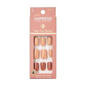 KISS imPRESS Bare But Better Press-On Fake Nails - Sweet Earth - 30ct