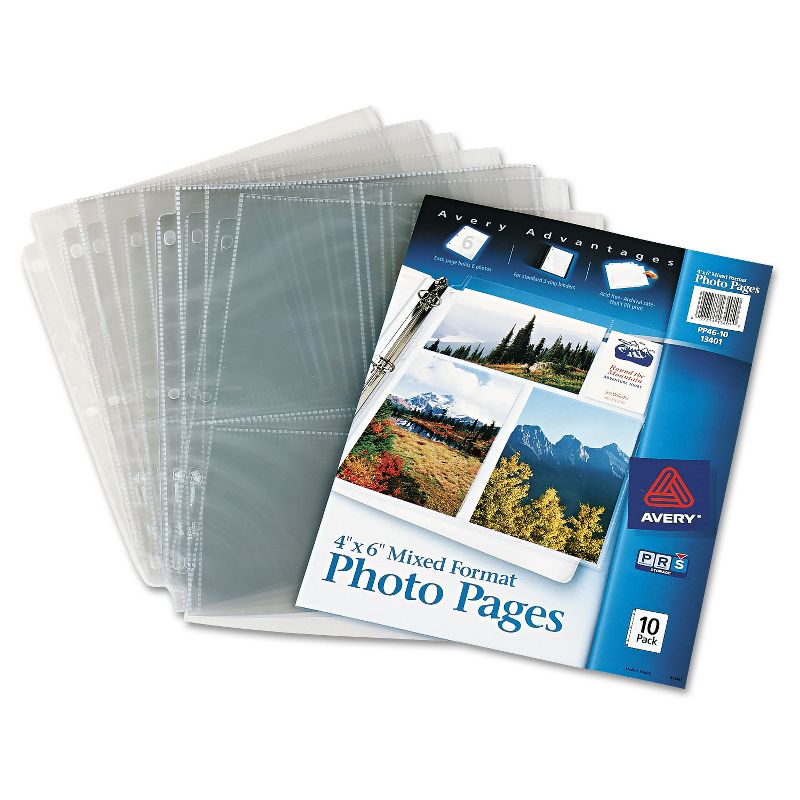 Avery Photo Storage Pages for Six 4 x 6 Mixed Format Photos 3-Hole Punched 10/Pack 13401, 3 of 7