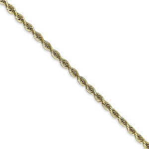 Black Bow Jewelry 2.75mm 10k Yellow Gold D/C Quadruple Rope Chain Necklace, 16 Inch - 1 of 4