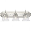 Progress Lighting Calhoun 3-Light Brushed Nickel Bathroom Vanity Light with Clear Glass Shades - 3 of 4