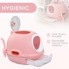 FONTOI Enclosed Cat Litter Box with Lid Cute Large Kitty Potty with Scoop , Drawer Tray, Skylight, Easy Clean, Indoor Use, Pink 18.5"* 21.8"*17.3" - 4 of 4