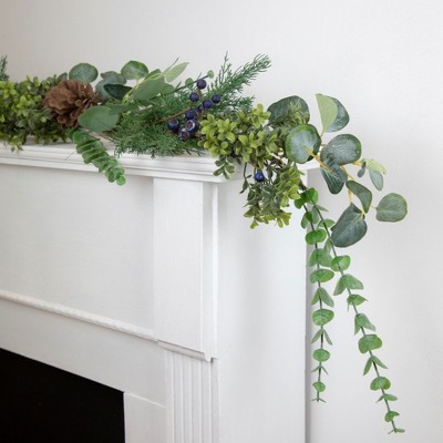 5ft Green Eucalyptus Pine Cone Artificial Christmas Garland