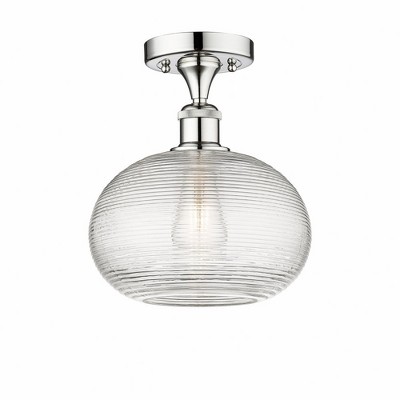 Ithaca - 1 Light Semi-Flush Mount In Industrial Style-9.63 Inches Tall and 10 Inches Wide