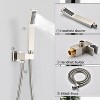 Brushed Nickel shower system 10 inch Brass Bathroom Deluxe rain mixed shower combination set wall mounted rain shower head system shower faucet - 3 of 4