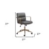 HomeRoots Dark Gray and Bronze Adjustable Height Swivel Rolling Office Chair - 3 of 4