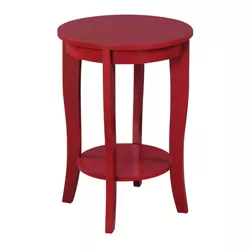 American Heritage Round End Table Cranberry Red - Breighton Home