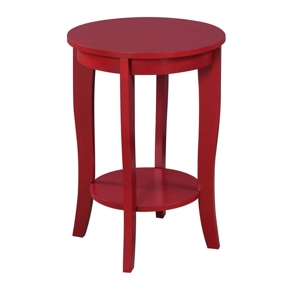 Photos - Coffee Table American Heritage Round End Table Cranberry Red - Breighton Home: Solid Wood, Transitional Design, Storage Shelf
