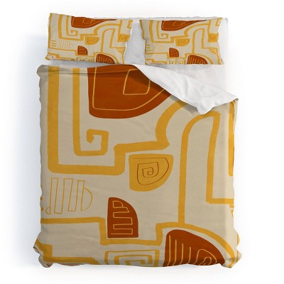 Deny Designs Viviana Gonzalez Abstract Modern Expression Duvet Cover Bedding Set Orange