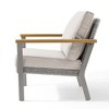 SONGMICS HOME Sencillo Collection - Lounge Chair, Armchair, 1-Seat Sofa, Patio Seat, with Faux Wood Armrests, Gray and Beige - 4 of 4