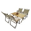 Multi-Function Foldable and Portable Dining Set, 1 Dining Table & 4 Folding Chairs, Indoor and outdoor universal ,Natural, For Children - 3 of 4