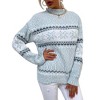 Women's Fair Isle Pattern Mock Neck Sweater - Loose Fit Knit Pullover for Casual Winter Wear - 2 of 2