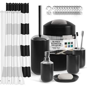 Nestl 20 Piece Complete Bathroom Accessories Set with Shower Curtain and More