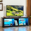 Tangkula TV Stand w/ LED Light for TVs up to 65 inch w/ Adjustable Tempered Glass Shelves - 4 of 4