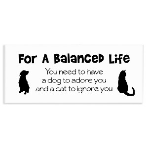 Stupell Industries Balanced Life Cat & Dog Funny Wall Plaque Art - 1 of 4