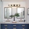 LLHZSY 22"/29"W Rectangle LED Dimmable Vanity Light 3/4-Light Simple Curved Cloud Glass Wall Light Sconce-3000K/4000K/5000K,Black/Gold - 3 of 4
