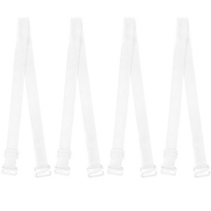 Allegra K Women's Soft Transparent Fashion Invisible Shoulder Bra Straps White 1.3cm Width 2 Pairs - 1 of 4