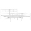 vidaXL King Metal Bed Frame with Headboard & Footboard, Sturdy Steel, White, No Mattress - 4 of 4