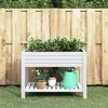 vidaXL Outdoor Polypropylene Garden Raised Bed with Self-Watering System and Imitation Wood Texture - Optimal Working Height - White 43.3"x17.7"x31.1" - 2 of 4