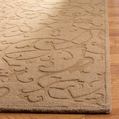 Light Brown Hand-Tufted Wool Rectangular Area Rug 6' x 9'