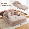 Dolonm 66.5" Chaise Lounge Chair indoor, Deep Seated Armchair Lounge Chair Compressed Sofa, Convertible Floor Bed,With Cup Holder and Side Pockets - 2 of 4