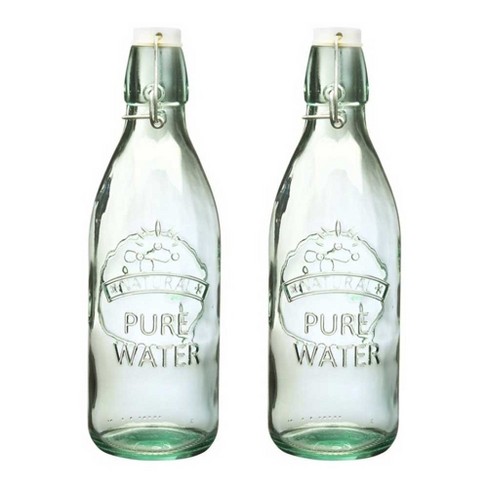 Amici Home Italian Recycled Green Water Tap Glass Bottle, 34oz, Set Of 2 :  Target