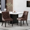 Lyngins 2-Pack Modern Upholstered Dining Chair with Diamond Stitching, Ergonomic Curved Backrest, Padded Microfiber Seat, Sturdy Wooden Legs - 4 of 4